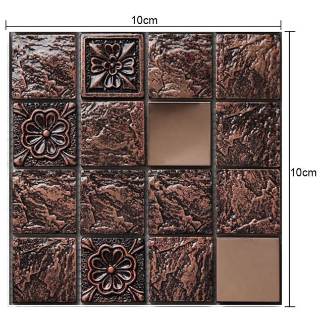 Adhesivos Para Azulejos 10 piezas mosaico azulejo pared pegatina PVC impermeable azulejos calcomanías cocina decoración Sywqhk Libre de BPA