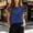 Blue, variant on Women Summer T-Shirts Short Sleeve Solid Color Loose Fit Blouses Casual Basic Tops with Pocket