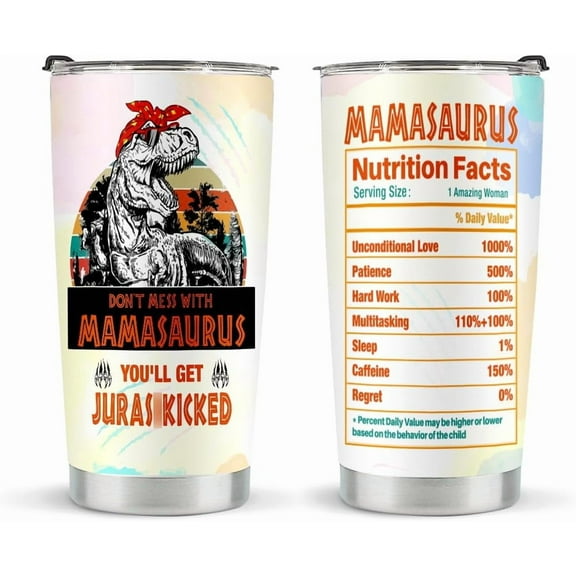 Mom Birthday Gifts, Funny Don''t Mess with Mamasaurus Tumbler 20 Oz, Mom Tumbler, Gift for Mom from Daughter, Son, Mothers Day Gifts for Mom, Best Mom Gifts