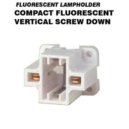 Vertical Mounting Base - Leviton 26719-400 CFL Lampholder 2-Pin G23, G23-2 Base 5W 7W 9W Bottom Screw-Down Vertical Mount - White