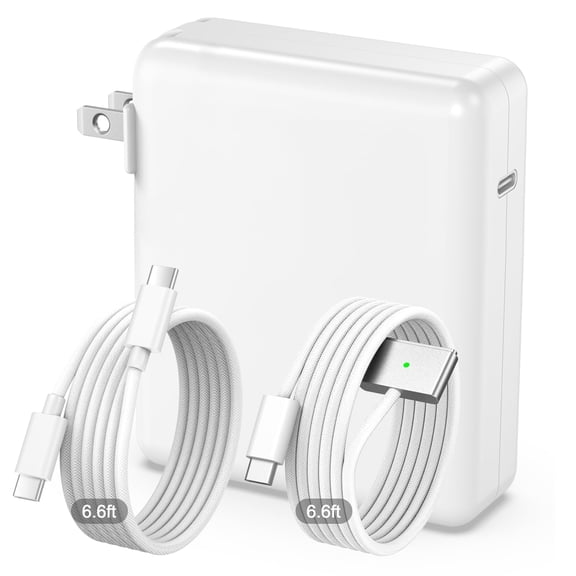 140W GaN USB-C Power Adapter Compatible with MacBook Pro 14/16 Inch, MacBook Air 13/15 Inch M1/M2/M3/M4 2021-2026, Includes 6.6FT USB-C to Magnetic 3 Cable & 6.6FT USB-C to USB-C Cable