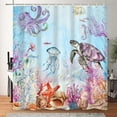 thumbnail image 2 of MIZHONA Ocean Shower Curtain Funny Sea Turtle for Bathroom Summer Waterproof Polyester Fancy Kid Decoration 47"x64", 2 of 8