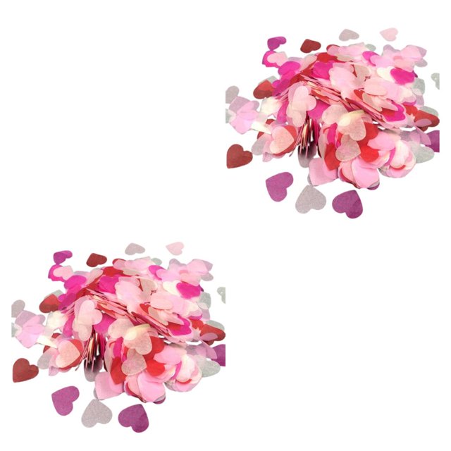Kearding Amor Corazones Confeti Atmósfera Boda Adorno Ligero Globo Relleno Papel Celebración Compromiso Rosa + Rosa Rojo + Rojo rosa + rosa rojo + rojo 2piezas