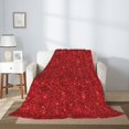 thumbnail image 2 of Sigee Red Glitter for Flannel Blanket - Ultra-Soft, Warm and Cozy, Perfect for Couch, Bed, or Travel-60"x50", 2 of 6