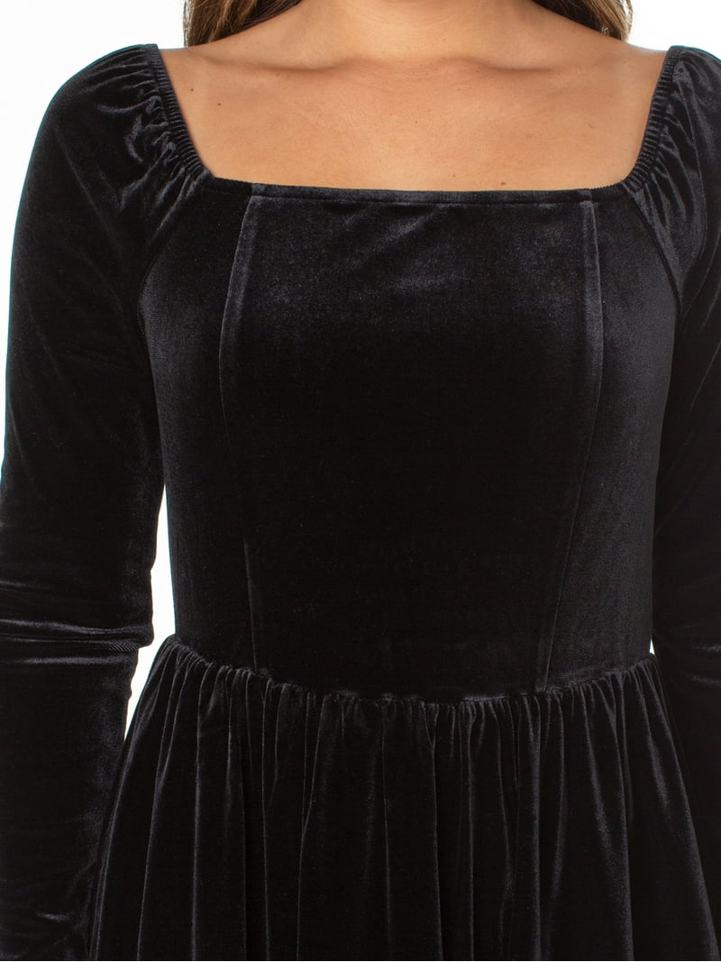 Celebrity Pink Women's Long Sleeve Velvet Bubble Hem Mini Dress, Sizes  XS-XXXL - Walmart.com