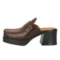 thumbnail image 2 of YDN Women's Retro Platform Slip On Mules Square Toe Low Chunky Heels Clogs Platform Loafers Slippers Shopping Dress Shoes Size 7 Brown, 2 of 4
