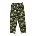 thumbnail image 4 of Goofa Light Green Excavator Printed Soft Pajama Pants for Women, Wide Leg Comfy Casual Lounge Yoga Pants-Medium, 4 of 9