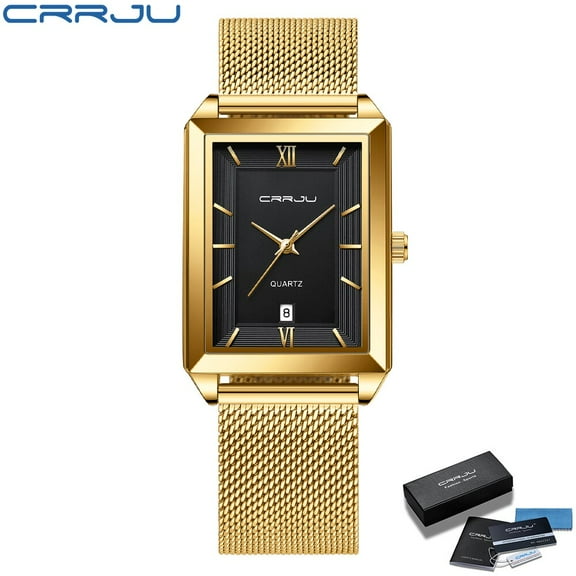 CRRJU New Watch For Men Top Brand Luxury Gold Sport Stainless Steel Quartz Watches Design Wrist Watch Man Relogio Masculino