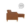 DHP Celine Sectional Futon and Couch with Storage, Camel Faux Leather
