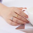thumbnail image 3 of Sunflower Ring for Women Electroplated Stainless Steel Ring Trendy Personality Ring Fashion Jewelry Ideal Gift for Her White and Gold, 3 of 4