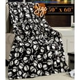 thumbnail image 2 of Super Fluffy Warm and Soft Throw Blanket - All Season Suitable - Printed Decorative Throw Blankets, Perfect for Lounging in Bed and Couch, 50 x 60 inches, Skull & Bones, Throw Blanket, 2 of 5