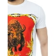 thumbnail image 4 of HEADS OR TAILS Rhinestone Studded Graphic Printed T-Shirt, Slim Fit Crewneck Tee for Men Women Unisex, Bison, 4 of 8