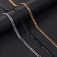thumbnail image 2 of Punk Stainless Steel Necklace 3/5/7mm Curb Cuban Necklaces For Men Black Color Gold Color Link Chain Chokers Solid Metal Jewelry, 2 of 6