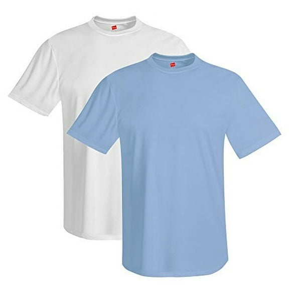 Hanes 4 oz NANO-T Cool Dri T-Shirt (Pack of 2) (1 White / 1 Light Blue)