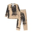 thumbnail image 1 of Fotbe Child And Lion Sketch Pijama de Hombre con Estampado de Manga Larga, Conjunto de 2 Piezas, Ropa de Dormir Suave y Cómoda con Bolsillos-Large, 1 of 7