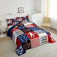 thumbnail image 2 of Erosebridal Sports Bedding Queen Comforter Set,Basketball Down Comforter,Red Blue Buffalo Bedding Sets Queen With Comforter, Microfiber Bedroom Decor,3 Pieces Reversible, 2 of 5