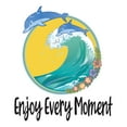 thumbnail image 2 of Enjoy Every Moment Dolphins Wave Ocean Beash Flowers Surfing Life Looks Better In The Ocean Shark Sea Great White Boat Dolphin Whale Decorating Wall Decal Sticker - Size: 18 In X 20 In, 2 of 5