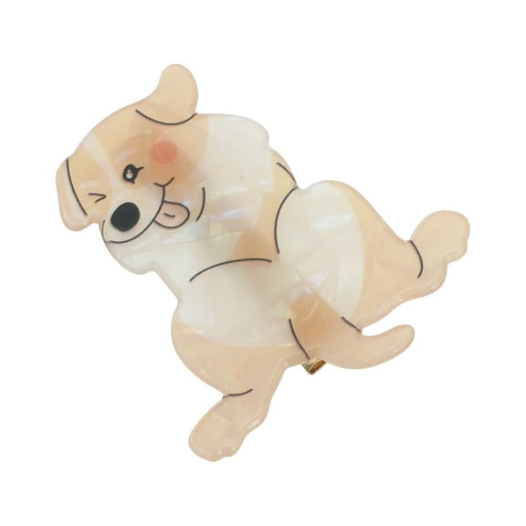 Unique Bargains 1 Pc Cartoon Funny Dog Hair Clips for Home Yellow White