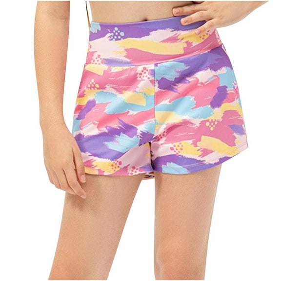 THDHVS Shorts for Teen Girls,Toddler Boy Shorts,5-15Years Girls' Fashion Graffiti High Waist Pocket Sports Shorts