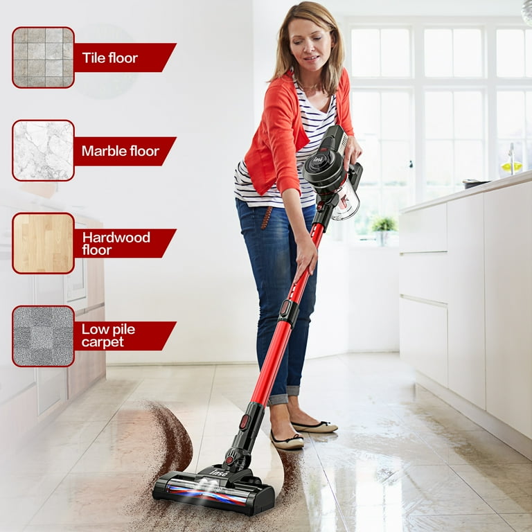 INSE N6 Cordless Vacuum for Hardwood Floors Stick HEPA Vac