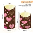 thumbnail image 3 of 2 PCS Tilted Flameless Candles Flickering LED Lights Battery Operated Candles with Remote Timers for Holiday Decor Pink and Brown Hearts Pattern, 3 of 7