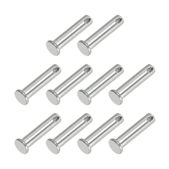 Uxcell Single Hole Clevis Pins 304 Stainless Steel Flat Head Pin for Hitch Pin Lock Link Hinge Systems 10 8 x 35 x 29.3 mm