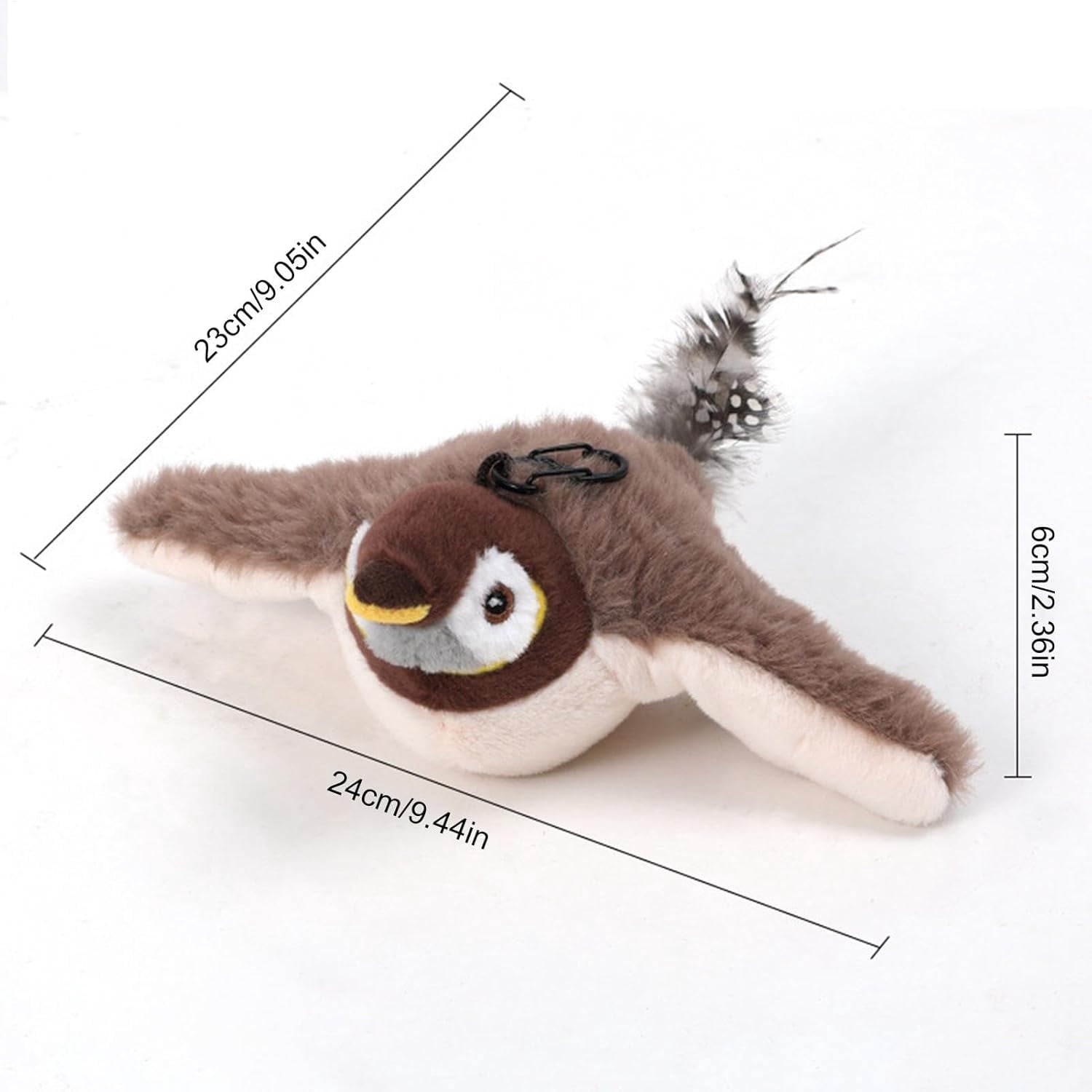 Flying Bird Cat Toy - Interactive Chirping Bird Toy with Flapping Wings, USB Rechargeable Simulated Sparrow Cat Toy for Indoor Cats, 2025 New Interactive Cat Toys