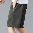 thumbnail image 6 of Mens Cotton Shorts with Multi Pockets Comfy Stretch Summer Short Elastic Waisted Cargo Pants for Big and Tall (4XL, Army Green), 6 of 6