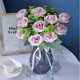 thumbnail image 4 of Fiudx Decoraciones navideñas para interiores Flores artificiales de alta gama Dinero Rosa Flores artificiales 5 tenedores 10 mini rosas Decoración del hogar Flores de plástico, 4 of 6