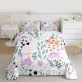 thumbnail image 2 of Homewish Kawaii Purple Dinosaur 3 Pieces Queen Comforter Set for Child Boys Girls,Chic Floral Flower Ultra Soft Bedding Sets,Cartoon Animal Bedding Comforter Set,Super Cozy Room Decor,Reversible, 2 of 8
