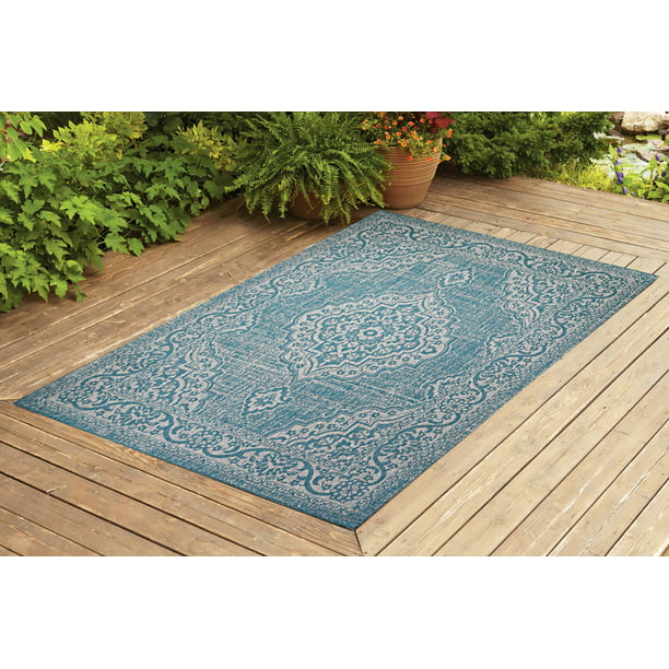 Outdoor Area Rug Palace Collection I, Indoor Outdoor Rug Turquoise