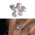 thumbnail image 2 of Milue Sweet Flower Ring for Women Adjustable Open Rings Female Aesthetic Finger Ring, 2 of 7