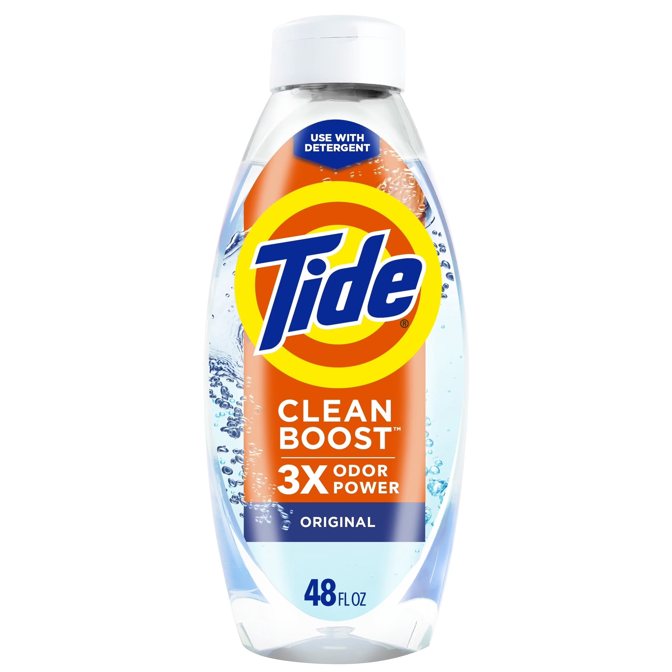 (4 pack) Tide Clean Boost Fabric Softener Rinse, Removes Odors and Residues, Original Scent, 48 fl oz