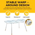 thumbnail image 4 of Blue Stripes Table Cloths for 8 Foot Rectangle Tables, Modern Gradient Abstract Ocean Waves Lines Patio Waterproof Elastic Fitted Tablecloths, Washable Rectangular Table Cover for Camping, 4 of 8