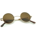 thumbnail image 4 of sunglassLA Unisex Small Retro Lennon Inspired Style Neutral-Colored Lens Round Metal Sunglasses 41mm (Gold / Brown) - 41mm, 4 of 4