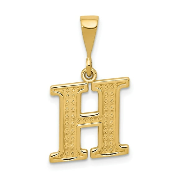 Real 14kt Yellow Gold Letter H Initial Charm Pendant; for Adults and Teens; for Women and Men