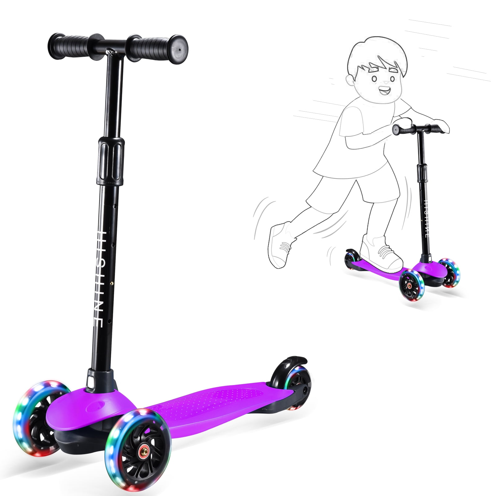 Scooter For Kids,3 Wheel Kick Scooter Light Up Wheels,23”30
