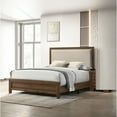 thumbnail image 2 of Tcbosik Queen Size Platform Bed, Wood Bed Frame with Upholstered Headboard for Bedroom, Easy Assembly, Brown, 2 of 5