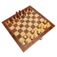 thumbnail image 1 of 3 in 1 Game Chessboard, Storage Function Excellent Wood Scratch Resistance Fine Workmanship Checker Chess Board Set  for School Travel Party 24x24cm / 9.4x9.4in,44x44cm, 1 of 7