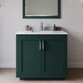 thumbnail image 2 of Wyndham Collection Miranda 36" Wood Single Bathroom Vanity in Green/Nickel Trim, 2 of 6