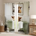 thumbnail image 2 of Homewish Boys Girls Farmhouse Highland Cow Curtains Pack of 2 (42x84 Each),Green Brown Curtains Blackout,Animal Take A Bath Bedroom Curtains,Microfiber Bedroom Decor, 2 of 6