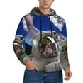 thumbnail image 2 of Honeii Astronaut in Outer Space Pattern Mens Hoodies Men's Loose Sleeve Sweatshirt,Pullover Hooded Sweatshirt for Men,Essentials Hoodie-Large, 2 of 7