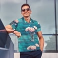 thumbnail image 5 of Daiia Flowers in Glass Vase Pattern Men’s Polo Shirts,Solid Deck Shirt,Classic Fit, Breathable Cotton Polo for Casual and Sport Wear-Small, 5 of 7