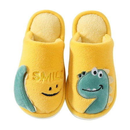 

Frostluinai Cotton Slippers For Kids Toddler Slippers Winter Warm Home Kids Cotton Slippers Cute Dinosaur Pattern Indoor Cartoon Baby Soft Sole Flat Bottom Children Slip On Shoes