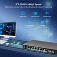 thumbnail image 3 of Commutateur Ethernet Non Géré 10 Ports 2,5 Go avec 8* Ports Base-T 2,5g, 2* Ports SFP+ 10G. Commutateur Réseau GiGaPlus 2,5gbps pour 2,5gbps NAS/PC, Route WiFi6, 3 of 7
