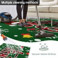 thumbnail image 5 of Green Christmas Outdoor Rug for Patio/Deck/Porch, Non-Slip Large Area Rug 5 x 8 Ft, Xmas Snowflakes Hat Trees Wreaths Cartoon Indoor Outdoor Rugs Washable Area Rugs, Camping Rug Carpet Runner, 5 of 8