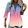 thumbnail image 2 of Babysbule Womens Cardigans Women Casual Printed Long Sleeve Turn-down Collar Cardigan Blouse Tops Women's Top Blouse, 2 of 4