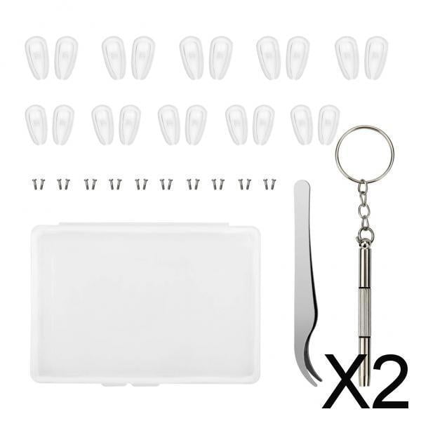 2X Kit de reparación de gafas, reemplazo de soporte de almohadilla nasal de silicona suave, surtido 2 piezas