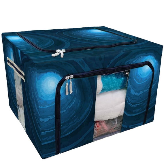 PKQWTM Wonderland Rabbit Hole Storage Bag Clear Window Storage Bins Boxes Large Capacity Foldable Stackable Organizer With Steel Metal Frame For Bedding,Clothes,Closets, Bedrooms