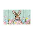 thumbnail image 1 of Felwors Easter Bunny Spring Flowers Entrance Floor Mat Fun Doormat Green Flowers Door Mat Low Profile Non Slip Entry Rugs For Bathroom Kitchen Home Front Decor 40*60cm, 1 of 1